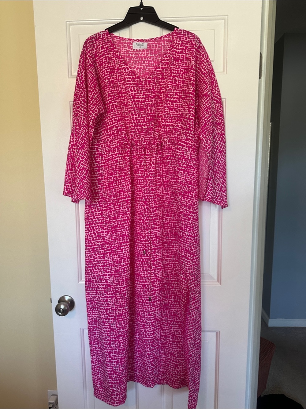 Mott50 Pink and White Printed Swim Coverup UPF50